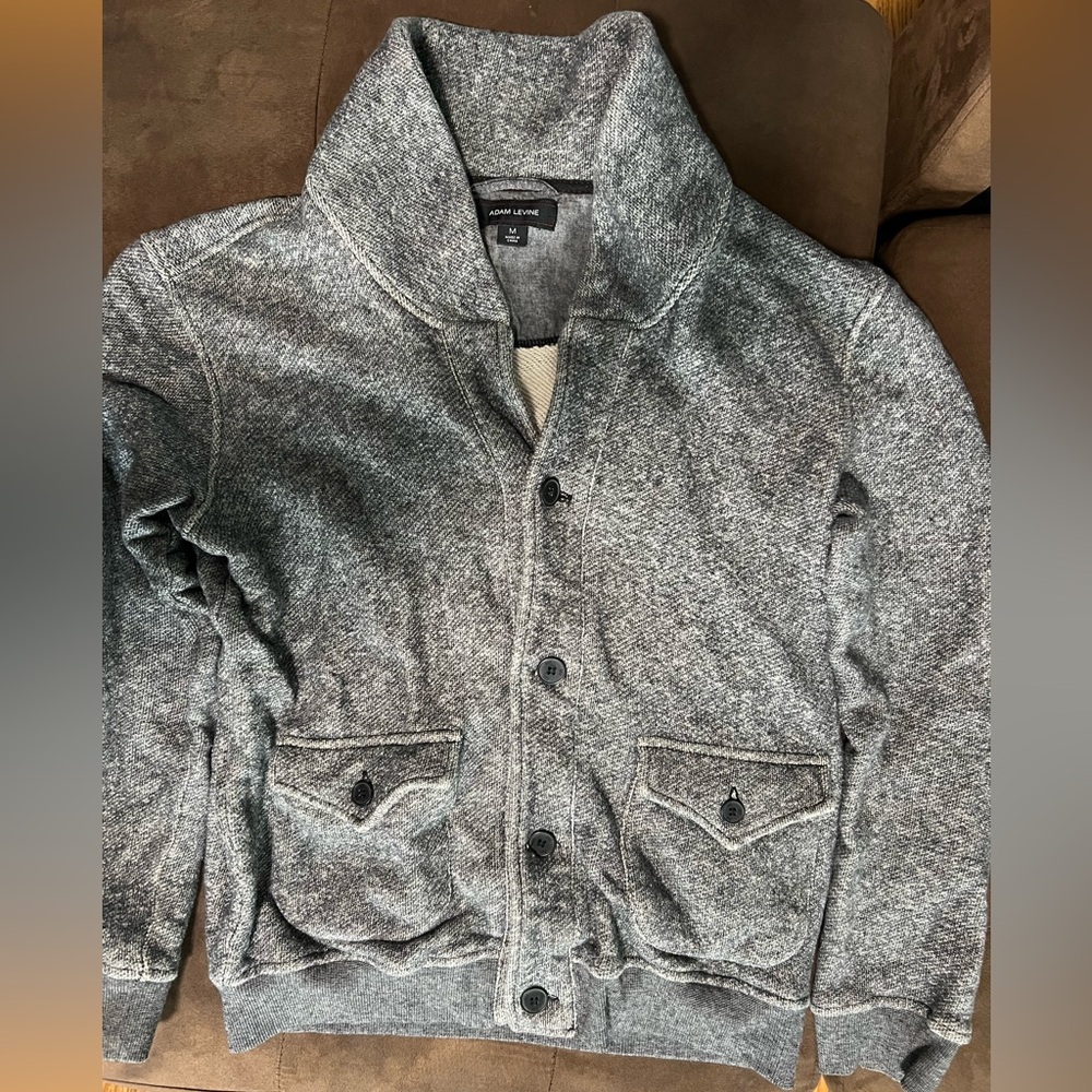 Adam Levine Charcoal Button-Up Sweater Size M
